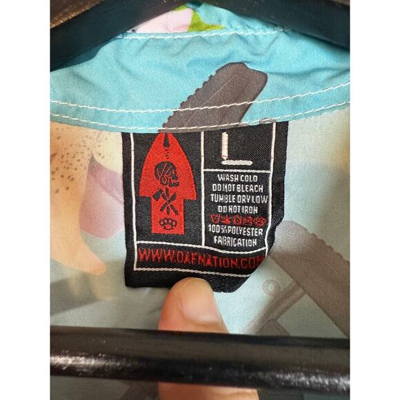 OAF Nation Mens Lightweight Floral Pew Pew Short Sleeve Hawaiian Shirt - Large - Picture 4 of 4